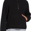 Sweatshirts * | Dsg Women'S Sherpa 1/4 Zip Pullover Hoodie For Women Pure Black