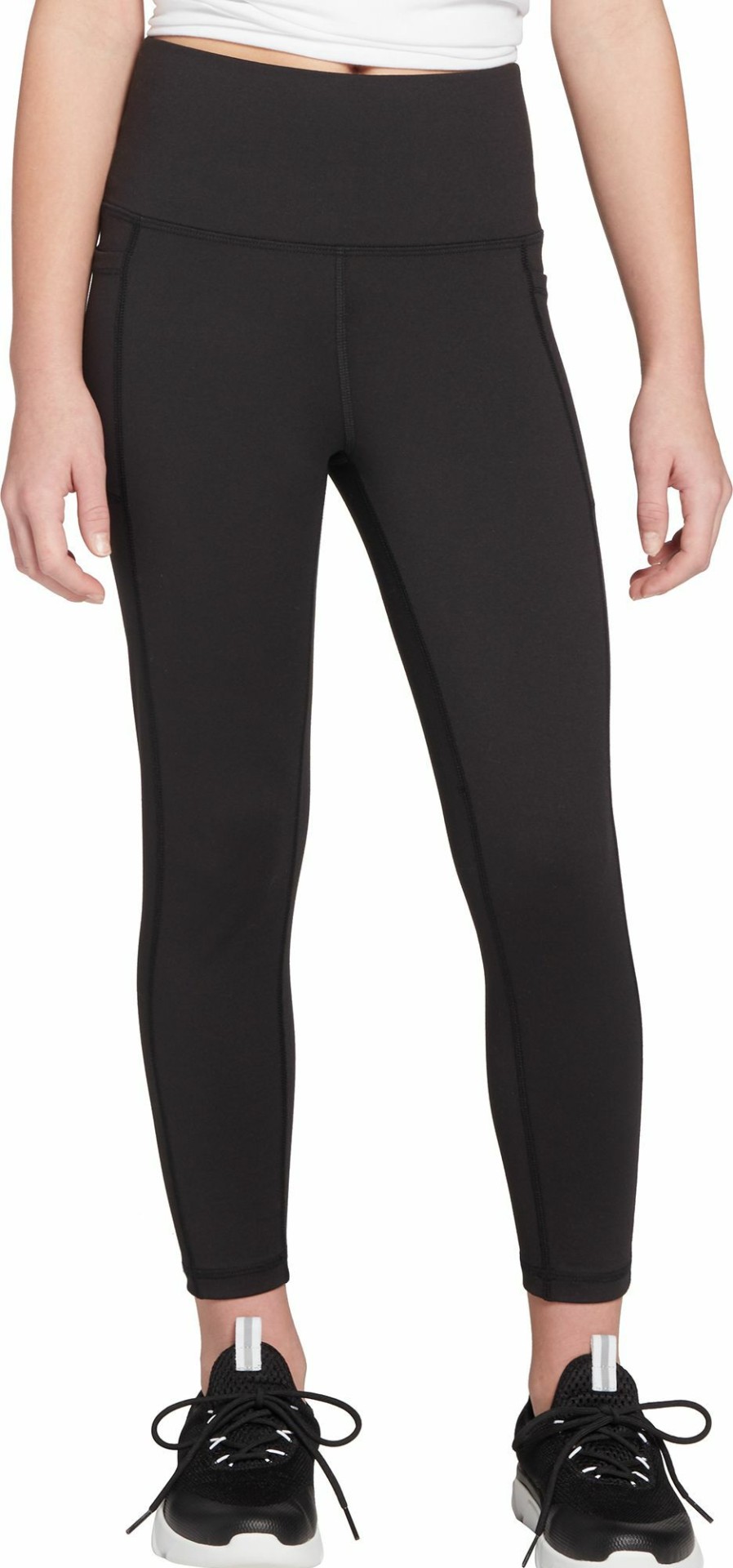 Pants * | Dsg Girls' 7/8 High Rise Tights For Girls' Pure Black