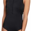 Swimsuits * | Dsg Women'S Fashion 1/4 Zip One Piece Swimsuit For Women Pure Black