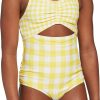 Swimsuits * | Dsg Girls' Fashion Tie Front One Piece Swimsuit For Girls' Picnic Gingham