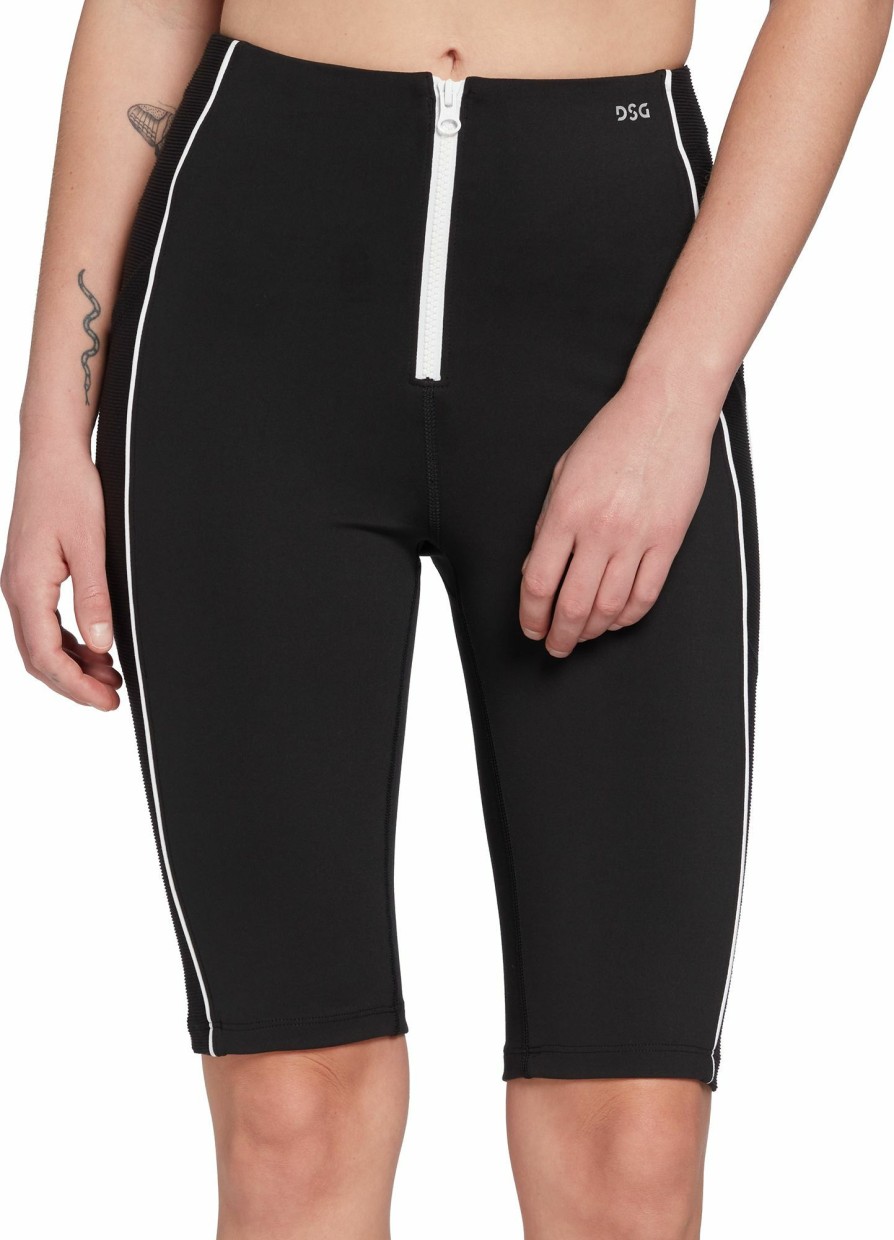 Shorts * | Dsg X Twitch + Allison Women'S High Rise Zip Front Cropped Tights For Women Pure Black