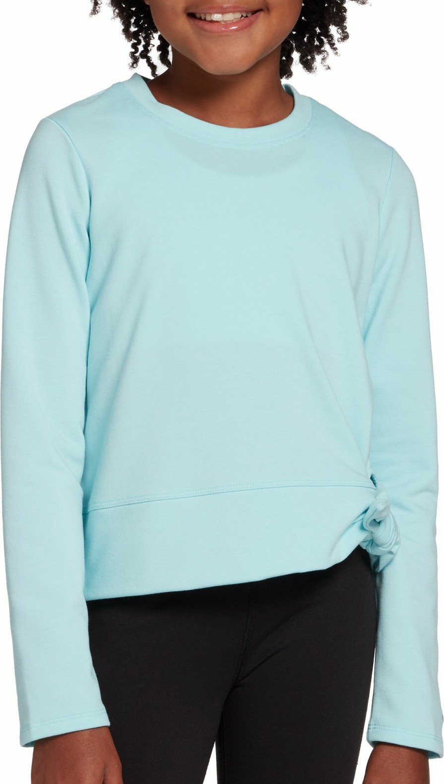 Shirts * | Dsg Girls' Side Tie Crew Neck Long Sleeve Shirt For Girls'