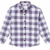 Jackets * | Dsg Girls' Plaid Shacket For Girls' Buffalo Plaid Lavender