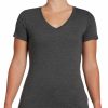 Shirts * | Dsg Women'S Core Cotton Jersey V-Neck T-Shirt For Women Dark Heather Gray