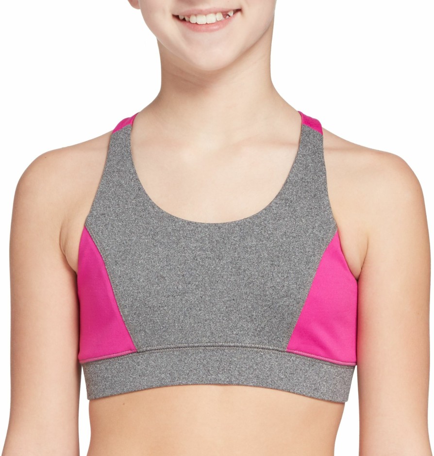 Sports Bras * | Dsg Girls' Heather Performance Sports Bra For Girls' Dark Heather Grey