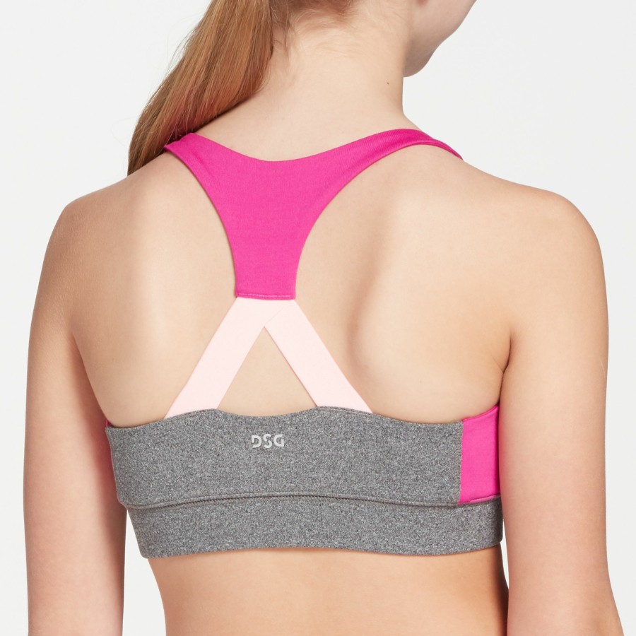 Sports Bras * | Dsg Girls' Heather Performance Sports Bra For Girls' Dark Heather Grey