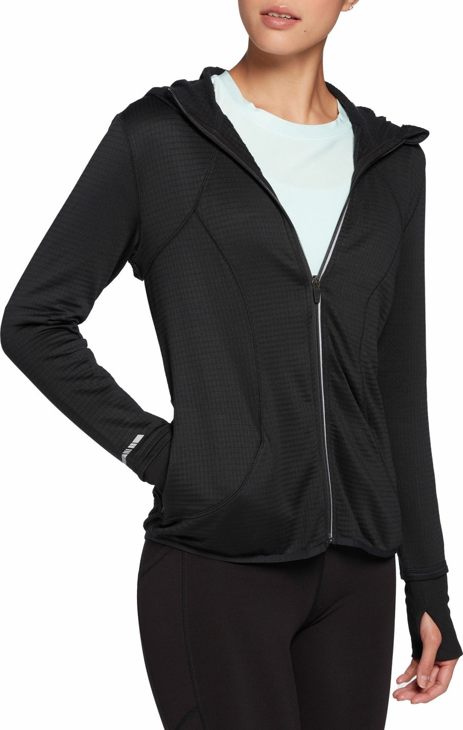 Jackets * | Dsg Women'S Grid Full-Zip Running Jacket For Women Pure Black