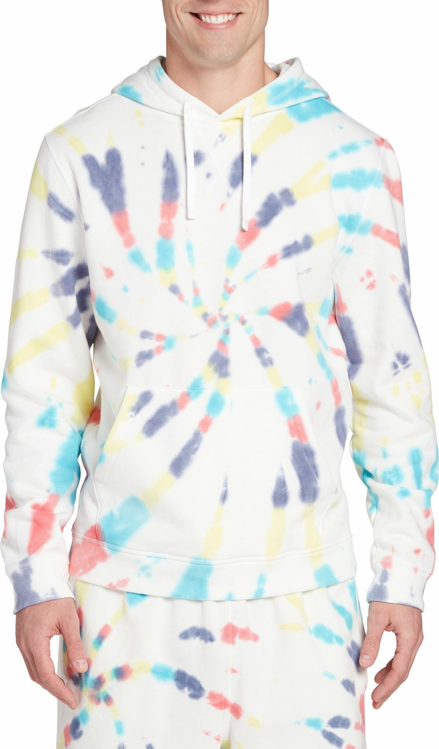 Sweatshirts * | Dsg Adult Pride Fleece Hoodie For Men Swirl Pride Tie Dye