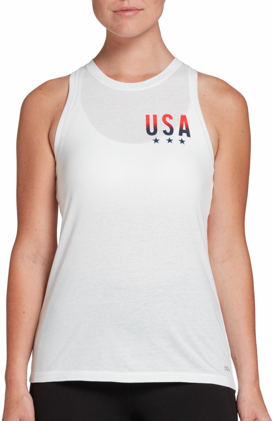 Shirts * | Dsg Women'S Core Cotton Jersey Graphic Tank Top For Women Pure White