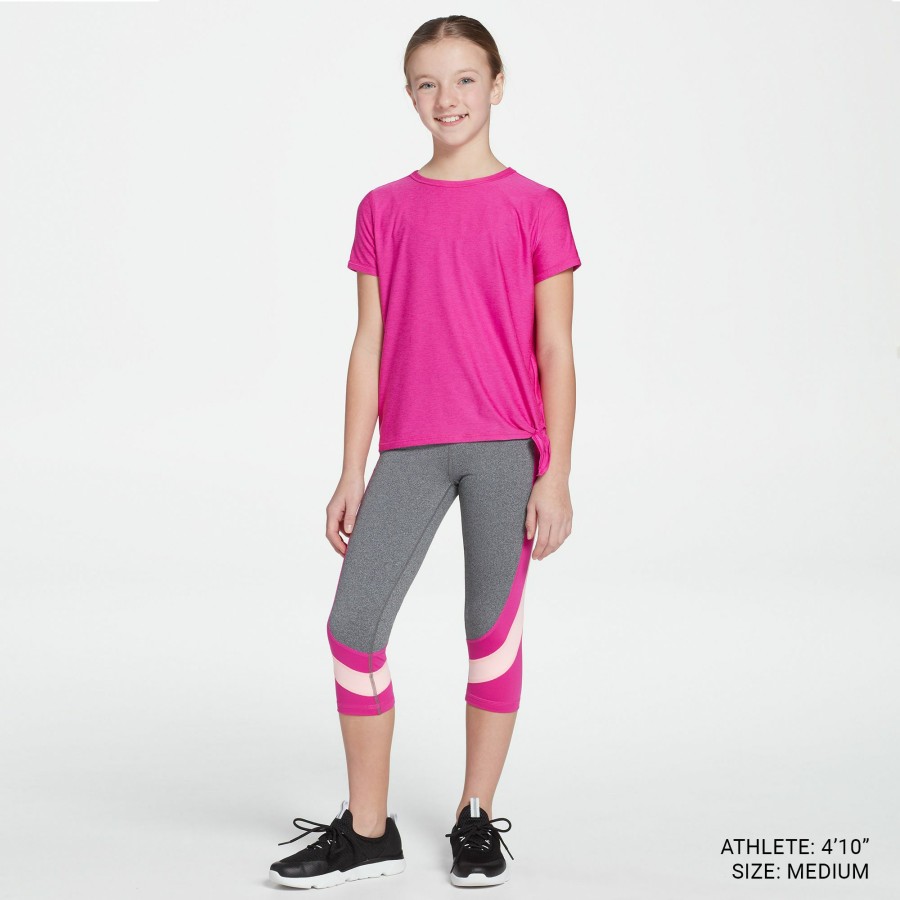 Pants * | Dsg Girls' Heather Side Blocked Capris For Girls'