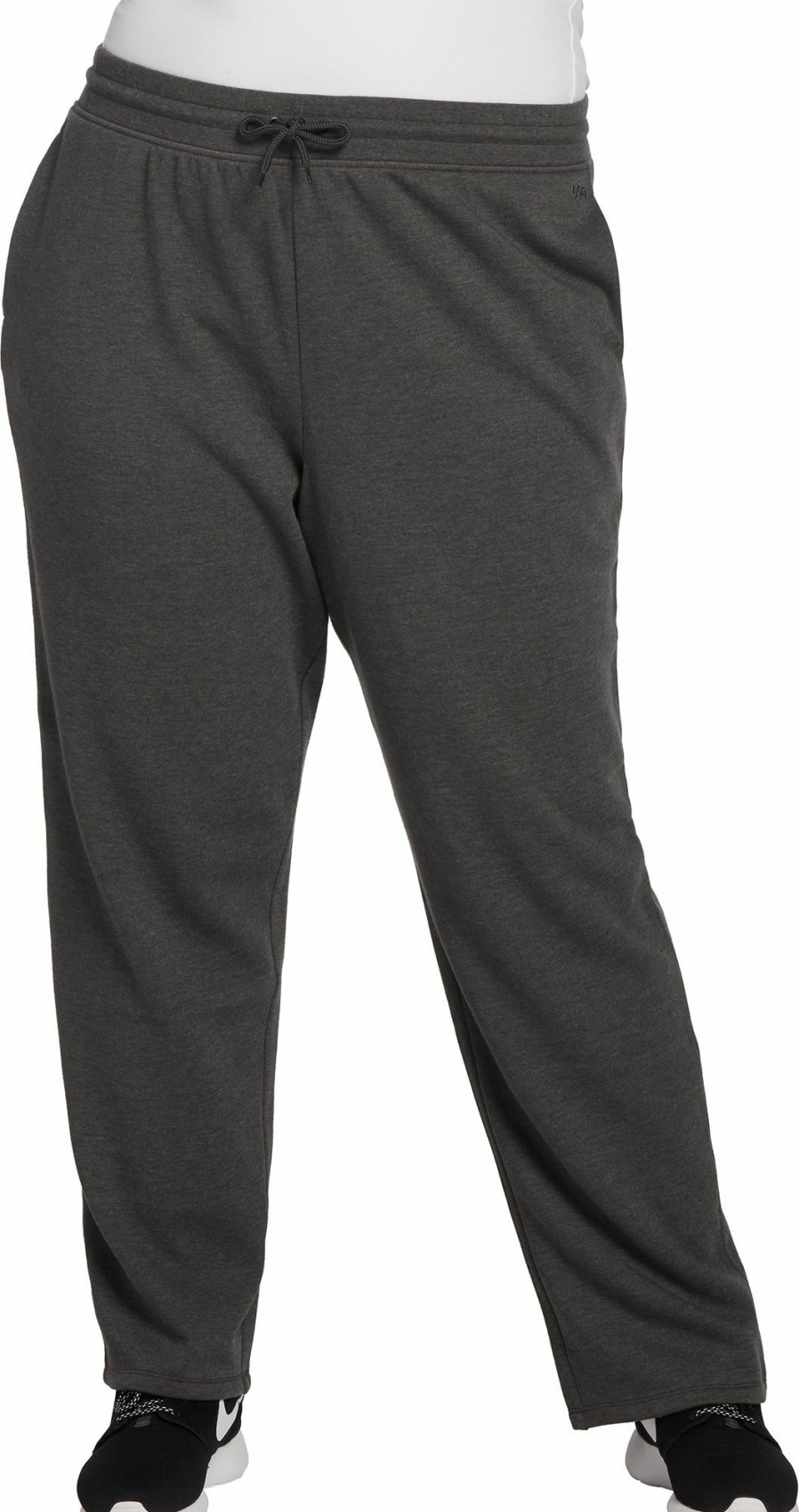 Pants * | Dsg Women'S Plus Size Open Hem Fleece Pants For Women Dark Heather Gray