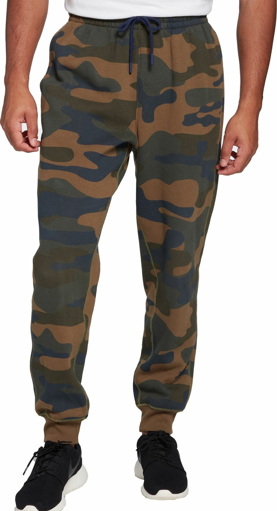 Pants * | Dsg Men'S Cotton Print Fleece Jogger Pants For Men Khaki Camo